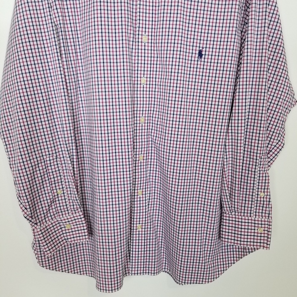 Polo Ralph Lauren Men Performance Check Button Up Shirt Sz 2X Big Nylon Stretch - Picture 3 of 8